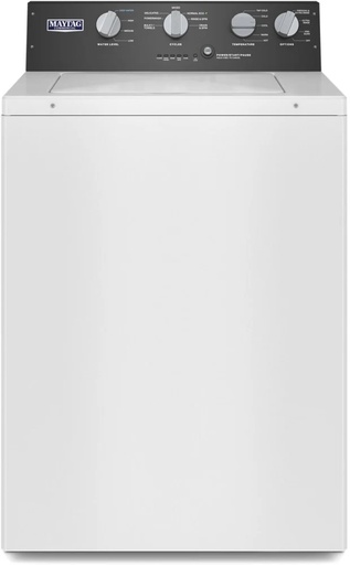 [MVWP586GW] Maytag MVWP586GW 27 inch Commercial-Grade Residential Top Load Washer with 3.5 cu. ft. Capacity, 1/2 Horsepower Motor and Dual Action Agitator, in White
