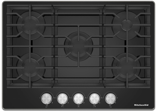 [KCGG536PBL] KitchenAid KCGG536PBL 36 inch Gas-on-Glass Cooktop with 5 Burners, Full-Width Cast-Iron Grates and ADA Compliant in Black