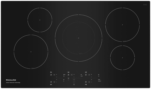 KitchenAid KCIG556J 36 inch Induction Cooktop with 5 Elements, Power Boost Function, Touch-Activated Controls, Pan Size Detection