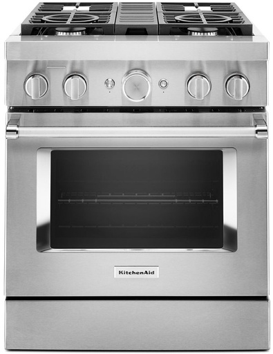 KitchenAid KFDC500J 30 inch Smart Commercial-Style Dual Fuel Range with 4 Burners, 4.1 Cu. Ft. Capacity and Even-Heat True Convection