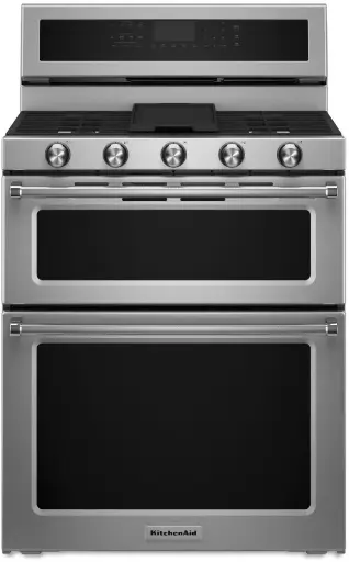 [KFDD500ESS] KitchenAid KFDD500ESS 30 inch Freestanding Dual Fuel Range with 5 Burners, 6.7 Cu. Ft. Capacity and Even-Heat True Convection in Stainless Steel