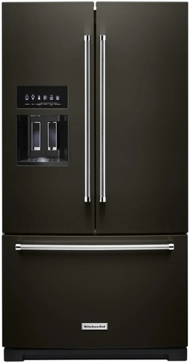 KitchenAid KRFF577K 36 inch French Door Refrigerator with 27 cu. ft. Capacity, ExtendFresh Temperature Management System and Exterior Ice and Water Dispenser