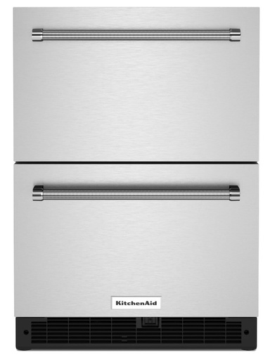 KitchenAid KUDR204K 24 inch Undercounter Double-Drawer Refrigerator with 4.4 Cu. Ft. Capacity and LED Interior Lighting