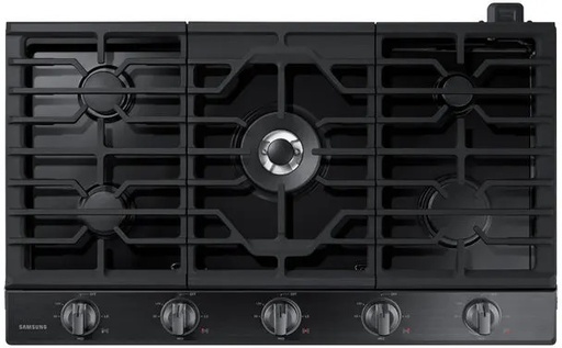 Samsung NA36N6555T 36 inch Smart Gas Cooktop with 19000 BTU Power Burner, Blue LED Illuminated Knobs, Wi-Fi Connectivity